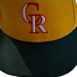 NEW ERA 59 FIFTY COLORADO ROCKIES Yellow Green 20th FITTED HAT SZ 7 MENS